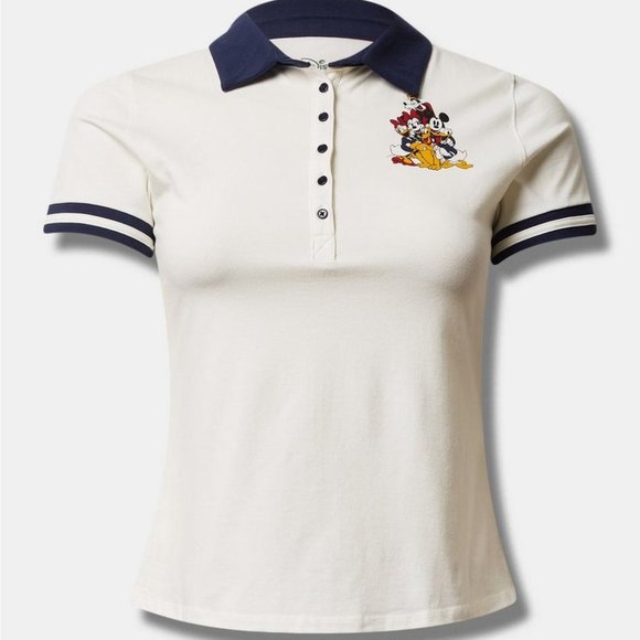 ❤️NWT VINTAGE TORRIID - MICKEY MINNIE MOUSE POLO JERSEY SHIRT - FOXY AMERICANA - Picture 13 of 15
